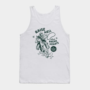 Raise Hell & Break Hearts. Western Rodeo Cowgirl On Horse Tank Top